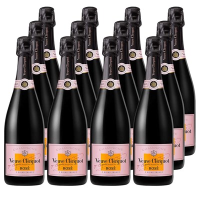 Veuve Clicquot Rose Label 75cl Crate of 12 Champagne
